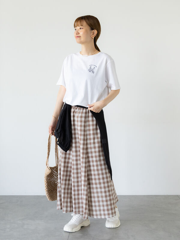 近年モデル✨フォクシー スカート カシミヤ ロゴ刻印 38 春 美シルエット く日はお得♪ FOXEY 38 Gingham” “French Skirt フォクシー