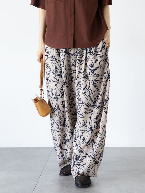 セール】 柄アソートイージーパンツ（ブラック/ベージュ/ブルー