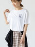 前後エンブロイダリーTシャツ（オフホワイト/ブラウン/ネイビー）｜Lugnoncure（ルノンキュール）通販