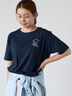 前後エンブロイダリーTシャツ（オフホワイト/ブラウン/ネイビー）｜Lugnoncure（ルノンキュール）通販