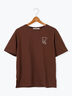 前後エンブロイダリーTシャツ（オフホワイト/ブラウン/ネイビー）｜Lugnoncure（ルノンキュール）通販