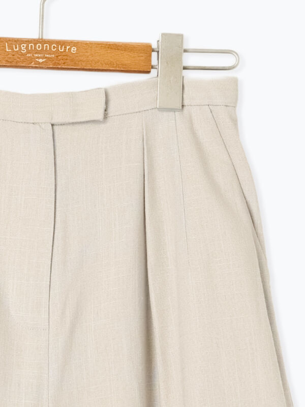 セール】 【セットアップ可】レーヨン麻ワイドパンツ（ベージュ
