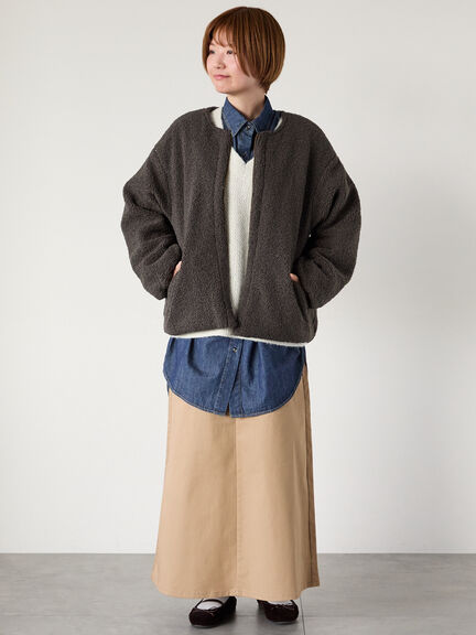 リバーシブルボアブルゾン（オフホワイト/チャコールグレー/ベージュ/モカ）｜Lugnoncure（ルノンキュール）通販