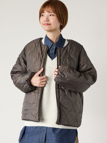 リバーシブルボアブルゾン（オフホワイト/チャコールグレー/ベージュ/モカ）｜Lugnoncure（ルノンキュール）通販