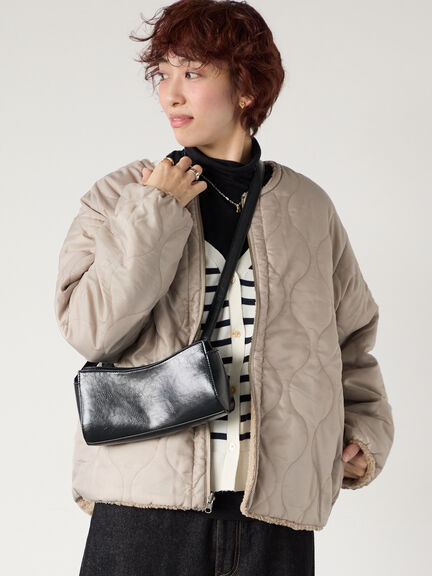 リバーシブルボアブルゾン（オフホワイト/チャコールグレー/ベージュ/モカ）｜Lugnoncure（ルノンキュール）通販