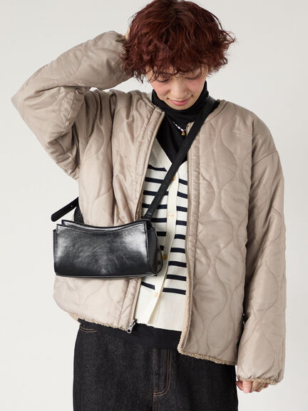 リバーシブルボアブルゾン（オフホワイト/チャコールグレー/ベージュ/モカ）｜Lugnoncure（ルノンキュール）通販