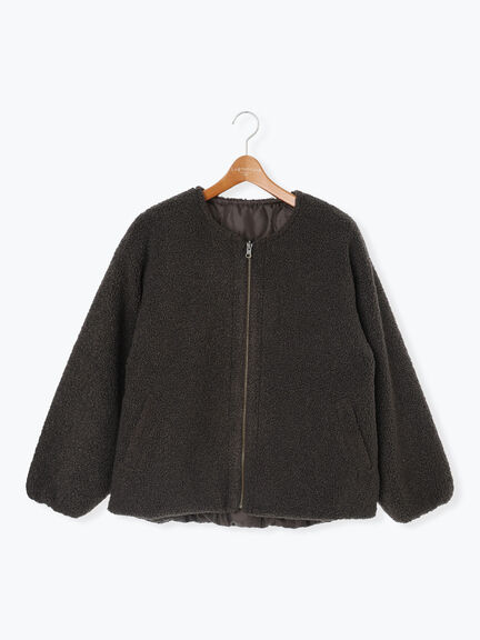 リバーシブルボアブルゾン（オフホワイト/チャコールグレー/ベージュ/モカ）｜Lugnoncure（ルノンキュール）通販