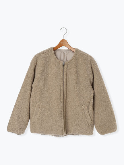 リバーシブルボアブルゾン（オフホワイト/チャコールグレー/ベージュ/モカ）｜Lugnoncure（ルノンキュール）通販