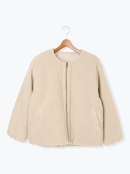 リバーシブルボアブルゾン（オフホワイト/チャコールグレー/ベージュ/モカ）｜Lugnoncure（ルノンキュール）通販