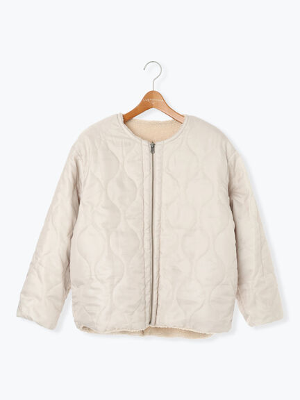 リバーシブルボアブルゾン（オフホワイト/チャコールグレー/ベージュ/モカ）｜Lugnoncure（ルノンキュール）通販