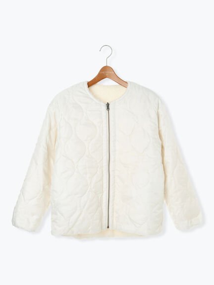 リバーシブルボアブルゾン（オフホワイト/チャコールグレー/ベージュ/モカ）｜Lugnoncure（ルノンキュール）通販