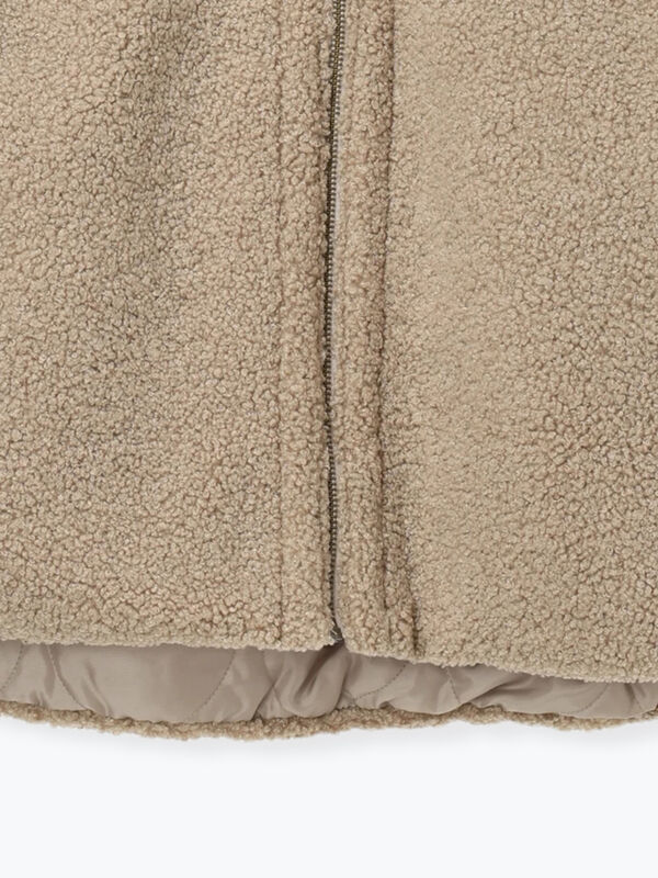 セール】 リバーシブルボアブルゾン（オフホワイト/チャコールグレー