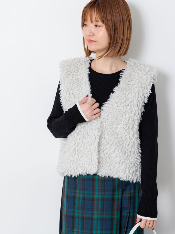 ショートボアベスト（オフホワイト）｜Lugnoncure（ルノンキュール）通販