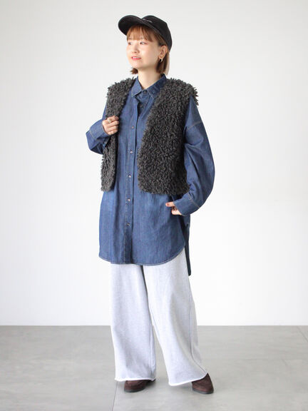 ショートボアベスト（オフホワイト/チャコールグレー/モカ）｜Lugnoncure（ルノンキュール）通販