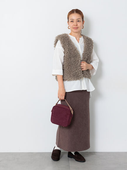 ショートボアベスト（オフホワイト/チャコールグレー/モカ）｜Lugnoncure（ルノンキュール）通販