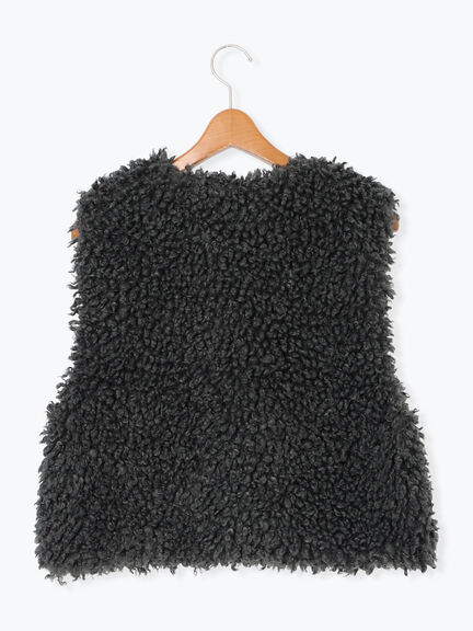 ショートボアベスト（オフホワイト/チャコールグレー/モカ）｜Lugnoncure（ルノンキュール）通販