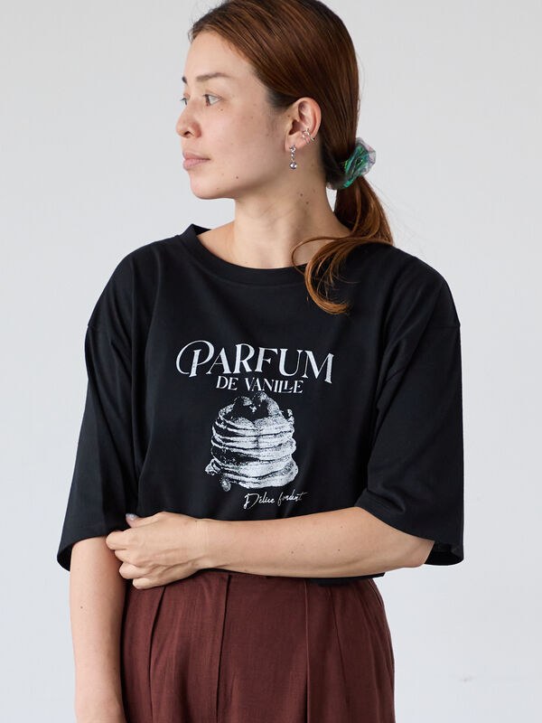 パンケーキモチーフTシャツ（ブラック）｜Lugnoncure（ルノンキュール）通販