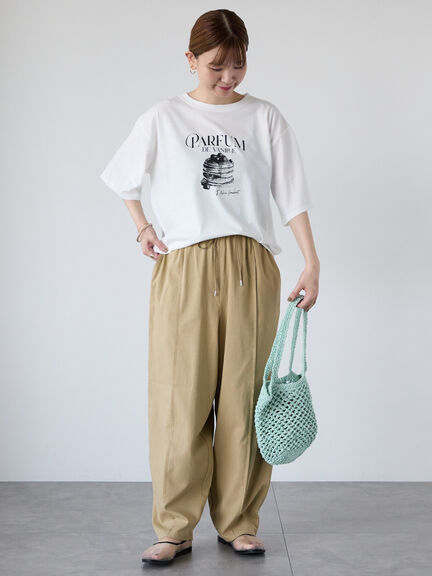 パンケーキモチーフTシャツ（オフホワイト/チャコールグレー/ブラック）｜Lugnoncure（ルノンキュール）通販