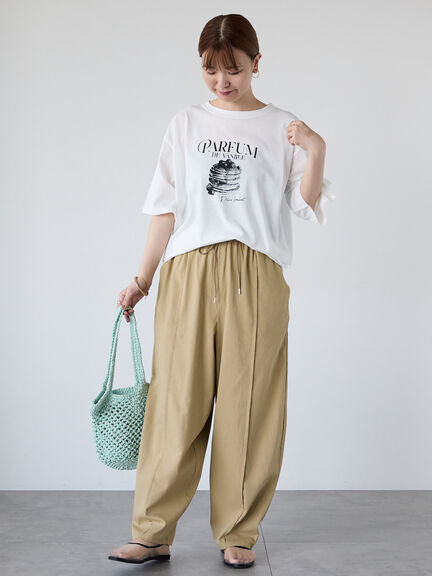 パンケーキモチーフTシャツ（オフホワイト/チャコールグレー/ブラック）｜Lugnoncure（ルノンキュール）通販