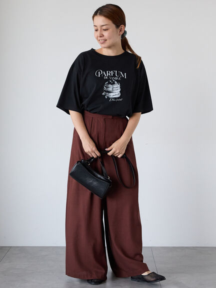 パンケーキモチーフTシャツ（オフホワイト/チャコールグレー/ブラック）｜Lugnoncure（ルノンキュール）通販
