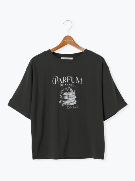 パンケーキモチーフTシャツ（オフホワイト/チャコールグレー/ブラック）｜Lugnoncure（ルノンキュール）通販