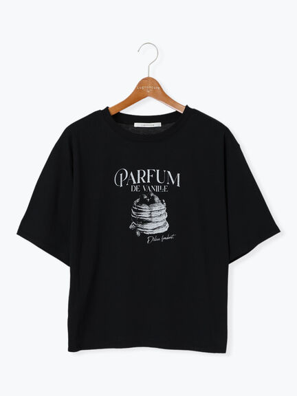 パンケーキモチーフTシャツ（オフホワイト/チャコールグレー/ブラック）｜Lugnoncure（ルノンキュール）通販
