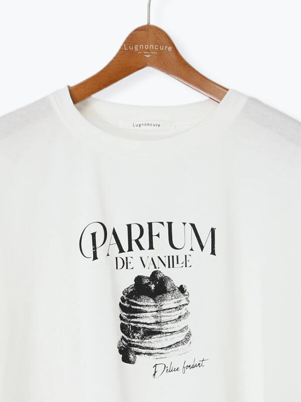 セール】 パンケーキモチーフTシャツ（オフホワイト/チャコールグレー