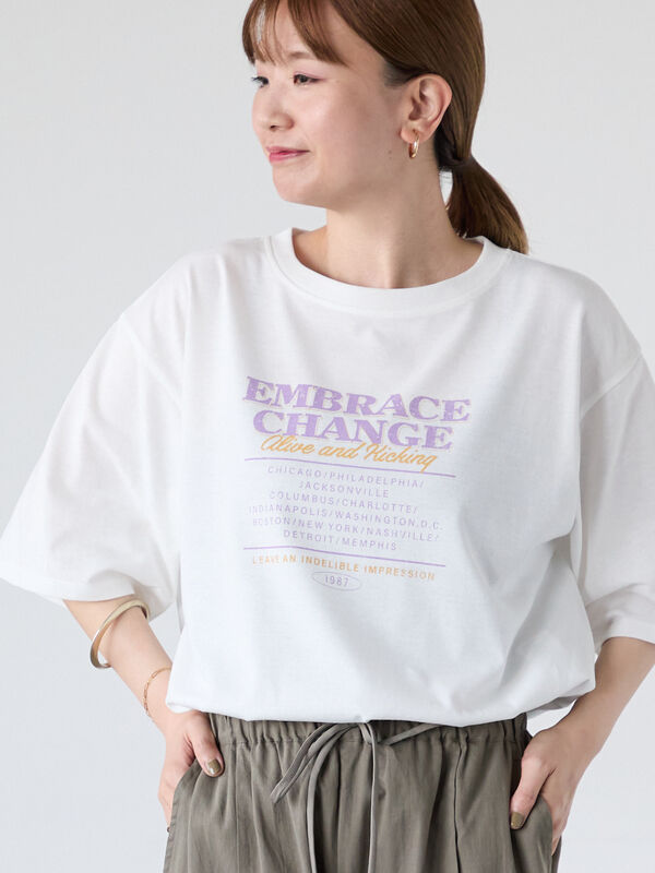 Tシャツ　ホワイト　F 新品 T-ADJUST-R25 T-shirt with Diesel Core print｜ホワイト