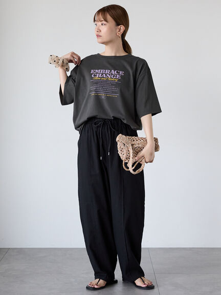 かすれロゴプリントTシャツ（オフホワイト/チャコールグレー/ブラック）｜Lugnoncure（ルノンキュール）通販