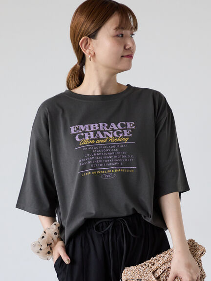かすれロゴプリントTシャツ（オフホワイト/チャコールグレー/ブラック）｜Lugnoncure（ルノンキュール）通販