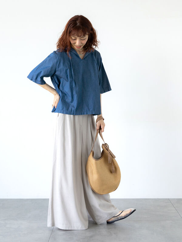 sachisachi★ セール】 デニムセーラーカラースキッパー（サックスブルー/ブルー