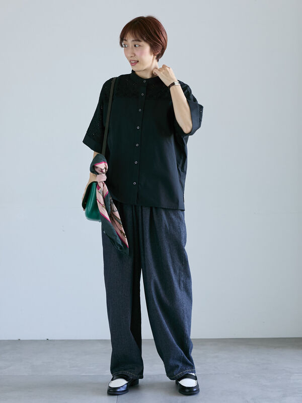 フォクシー　ブラウス　38 ブラック　Vacation アイレットレース フォクシー ブラウス 38 ブラック Vacation アイレットレース