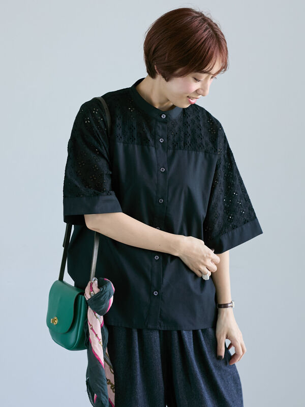 フォクシー　ブラウス　38 ブラック　Vacation アイレットレース フォクシー ブラウス 38 ブラック Vacation アイレットレース