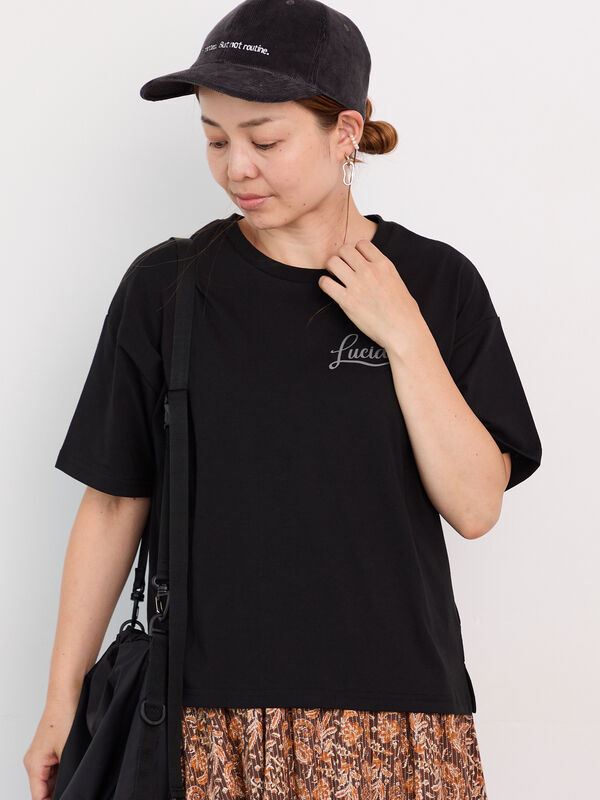 セール】 【接触冷感】ワンポイントロゴTシャツ（オフホワイト