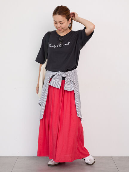 【接触冷感】筆記体ロゴBIGTシャツ（オフホワイト/チャコールグレー/ブラック）｜Lugnoncure（ルノンキュール）通販