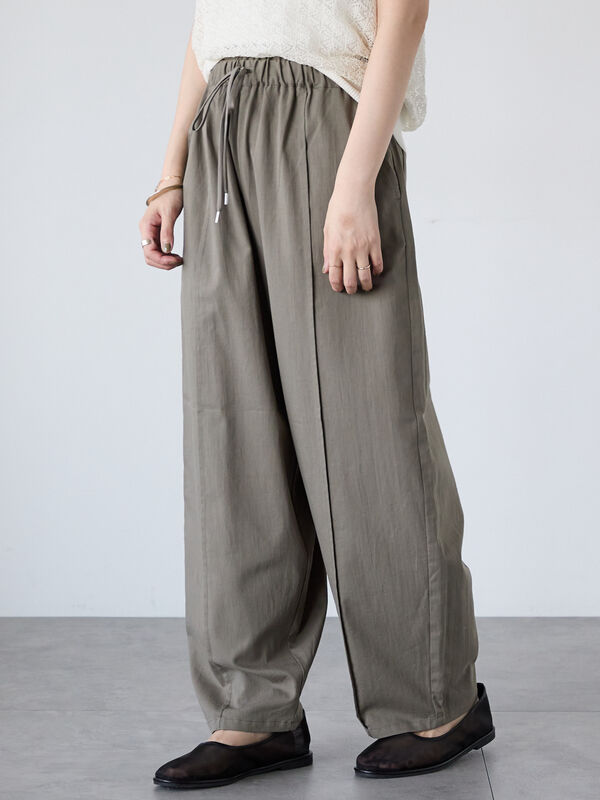 ルネ　未使用　ベージュパンツ ポリエステルツイル ワイドパンツ(パンツ)｜TO BE CHIC(トゥー