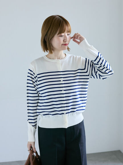 シルクタッチクルーカーディガン《2025autumn catalog item》（オフホワイト/ブラック/カーキ）｜Lugnoncure（ルノンキュール）通販