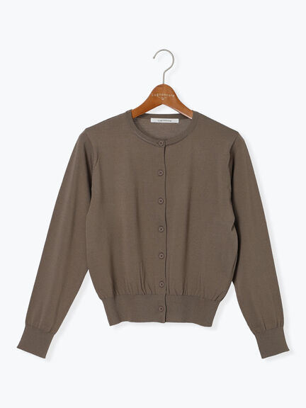 シルクタッチクルーカーディガン《2025autumn catalog item》（オフホワイト/ブラック/カーキ）｜Lugnoncure（ルノンキュール）通販