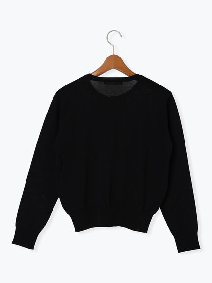 シルクタッチクルーカーディガン《2025autumn catalog item》（オフホワイト/ブラック/カーキ）｜Lugnoncure（ルノンキュール）通販