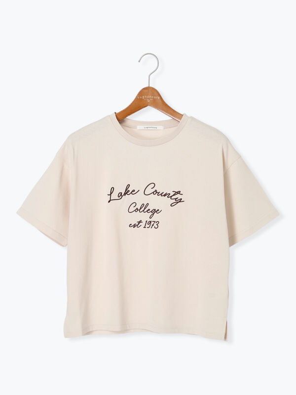 【接触冷感】刺繍ロゴTシャツ（ベージュ）｜Lugnoncure（ルノンキュール）通販