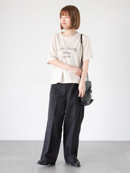 【接触冷感】刺繍ロゴTシャツ（オフホワイト/チャコールグレー/ベージュ）｜Lugnoncure（ルノンキュール）通販