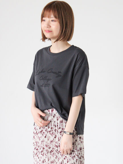 【接触冷感】刺繍ロゴTシャツ（オフホワイト/チャコールグレー/ベージュ）｜Lugnoncure（ルノンキュール）通販