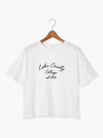 【接触冷感】刺繍ロゴTシャツ（オフホワイト/チャコールグレー/ベージュ）｜Lugnoncure（ルノンキュール）通販