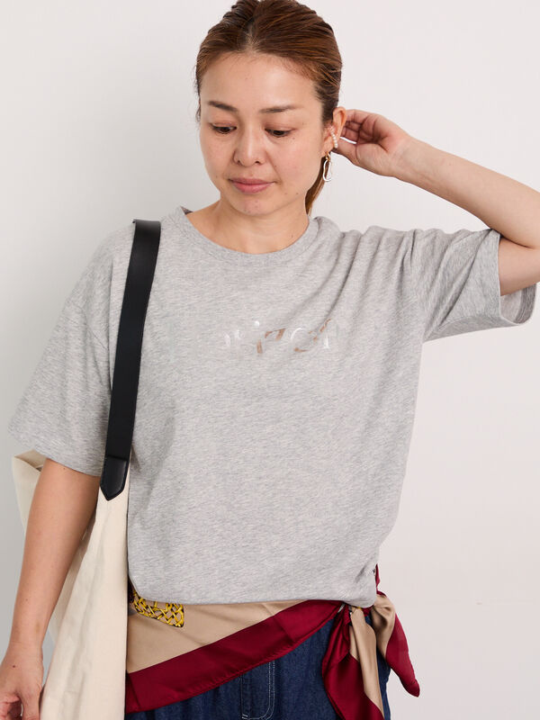【接触冷感】箔プリントロゴTシャツ（グレー）｜Lugnoncure（ルノンキュール）通販
