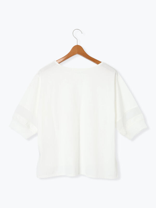 ● L'ECRIN●カシュクール●ホワイト●トップス SUKALA】ブラトップ付きバルーンカシュクールトップス(S・M・L