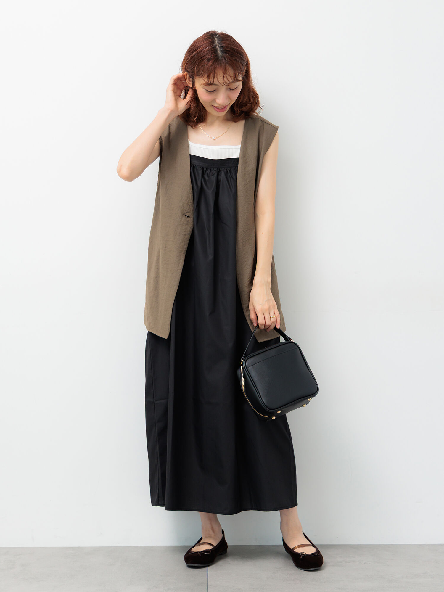 ルネ　ワンピース Rene*ルネ フロントジップワンピース ノースリーブ ネイビー 36