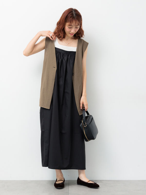 b with M Misayo ミリコレサスワンピース カーキＬ b with M Misayo ミリコレサスワンピース カーキL ニコアンド