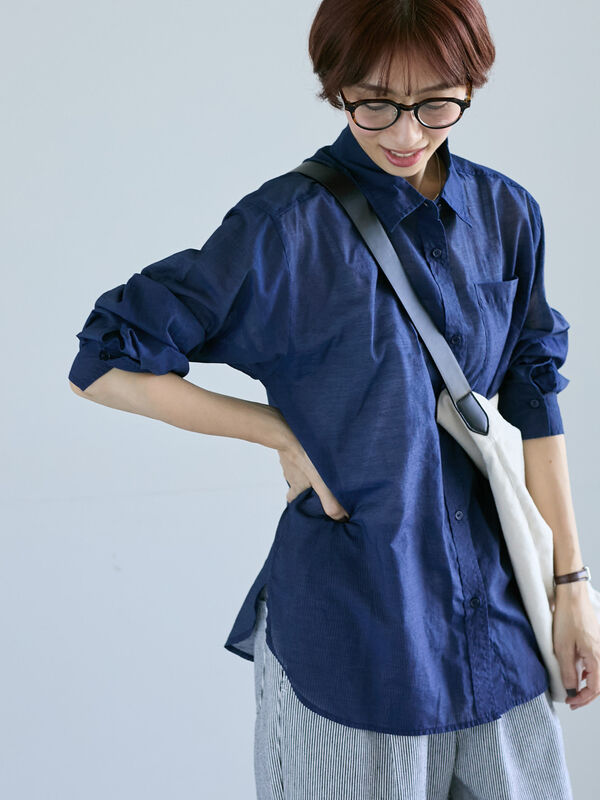 インディゴシアーシャツ《2025autumn catalog item》（ネイビー）｜Lugnoncure（ルノンキュール）通販