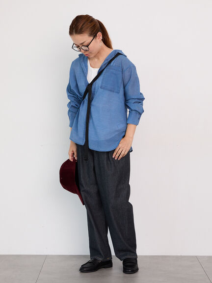 インディゴシアーシャツ《2025autumn catalog item》（ブルー/ネイビー）｜Lugnoncure（ルノンキュール）通販