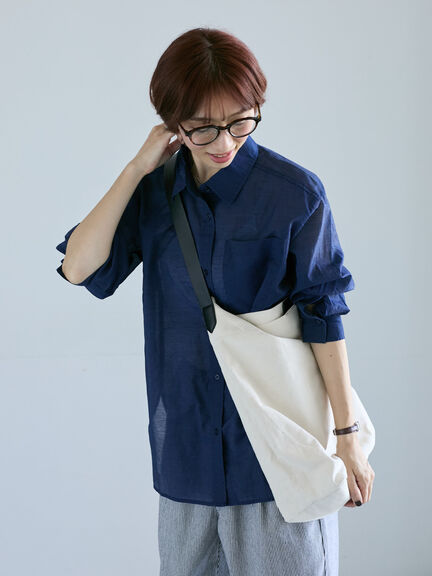 インディゴシアーシャツ《2025autumn catalog item》（ブルー/ネイビー）｜Lugnoncure（ルノンキュール）通販